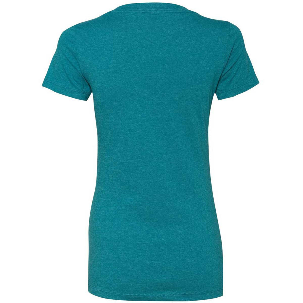 Next Level Women's Teal CVC Deep V Tee