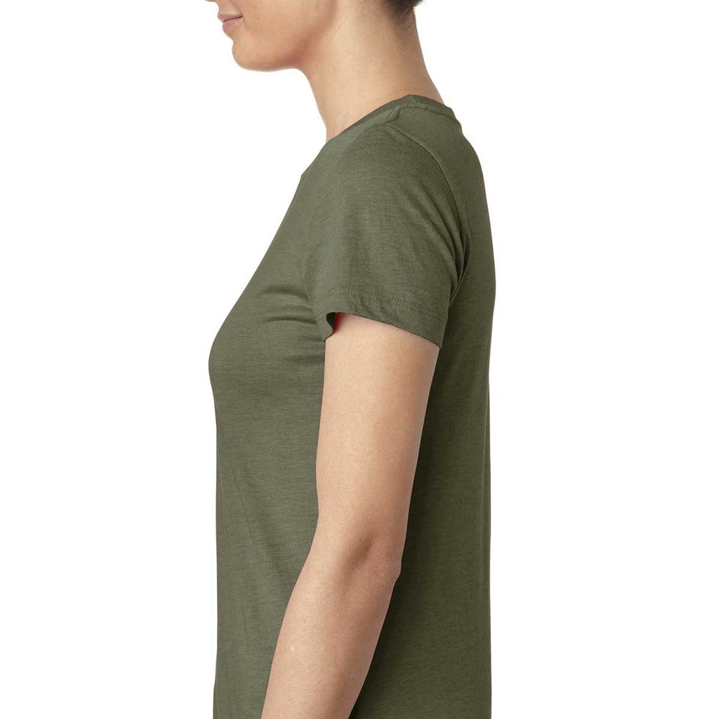 Next Level Women's Military Green Triblend Crew