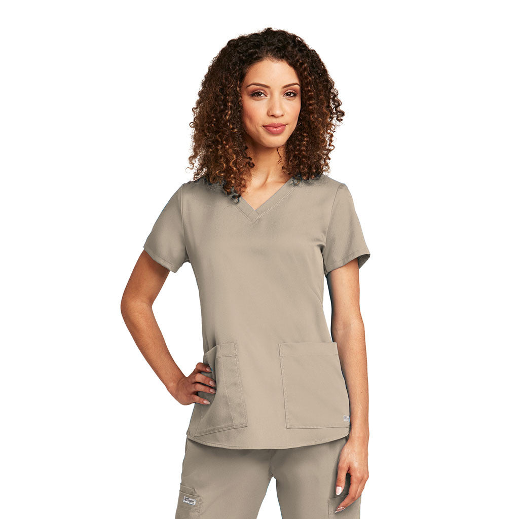 Grey's Anatomy Women's Khaki V-Neck Top