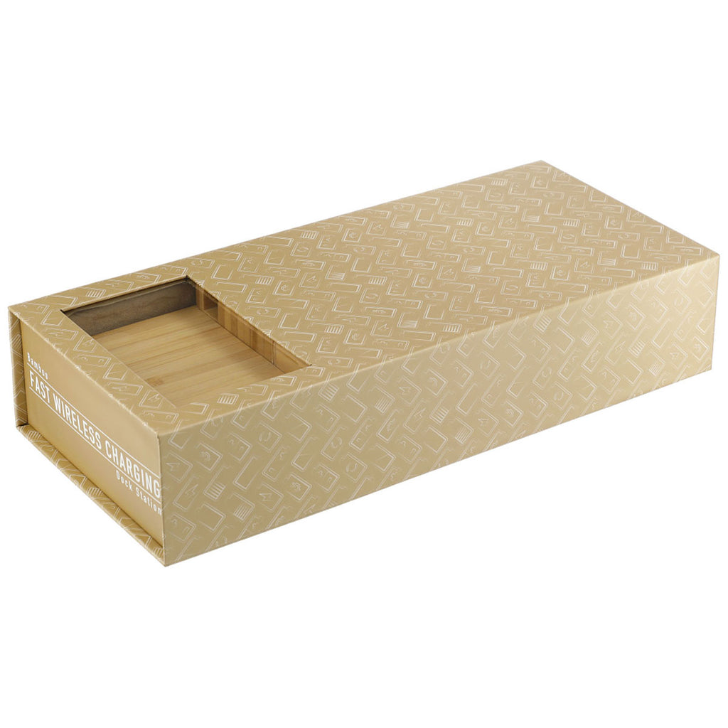 Leed's Natural Bamboo Fast Wirelsss Charging Dock Station