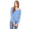 Bella + Canvas Women's Blue Triblend Wide Neck Sweatshirt