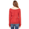 Bella + Canvas Women's Red Marble Fleece Wide Neck Sweatshirt