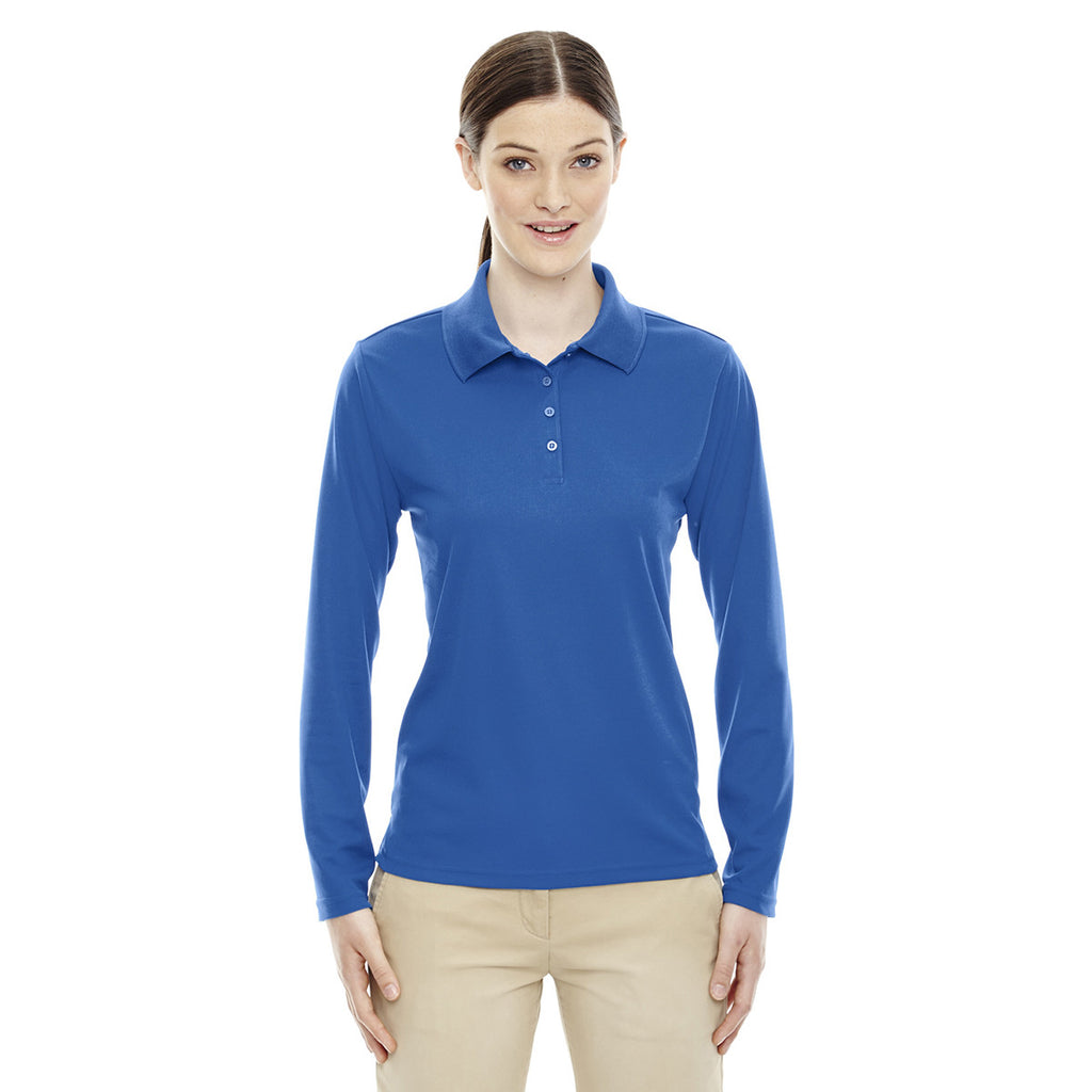 Core 365 Women's True Royal Pinnacle Performance Long-Sleeve Pique Polo