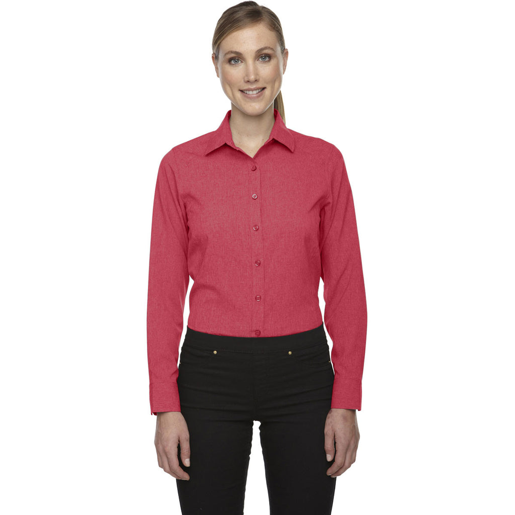 North End Women's Coral Heather Melange Performance Shirt