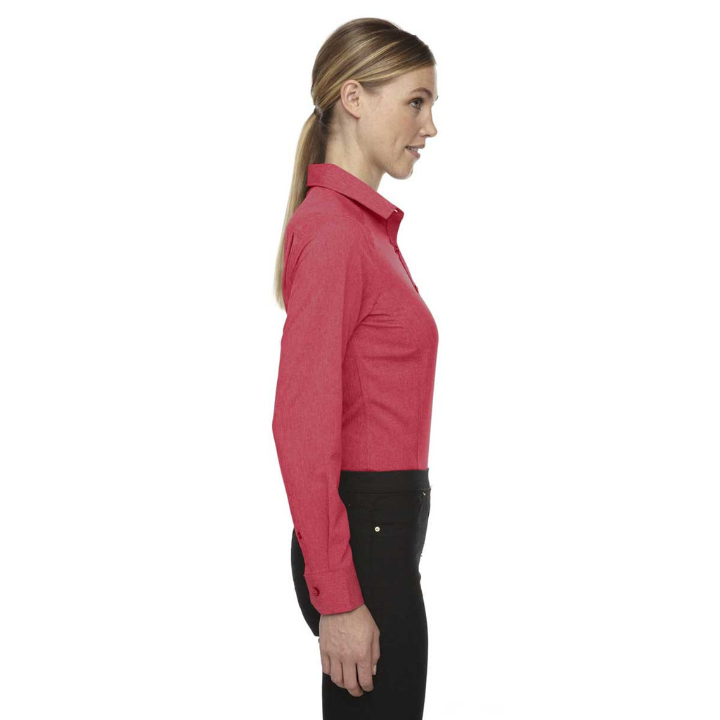 North End Women's Coral Heather Melange Performance Shirt