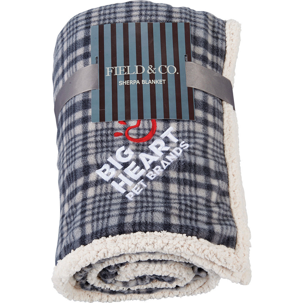 Field & Co. Grey Plaid Sherpa Blanket