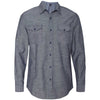 Burnside Men's Dark Denim Chambray Long Sleeve Shirt