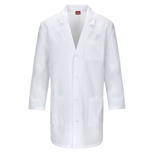 Dickies Unisex White Notched Collar Lab Coat