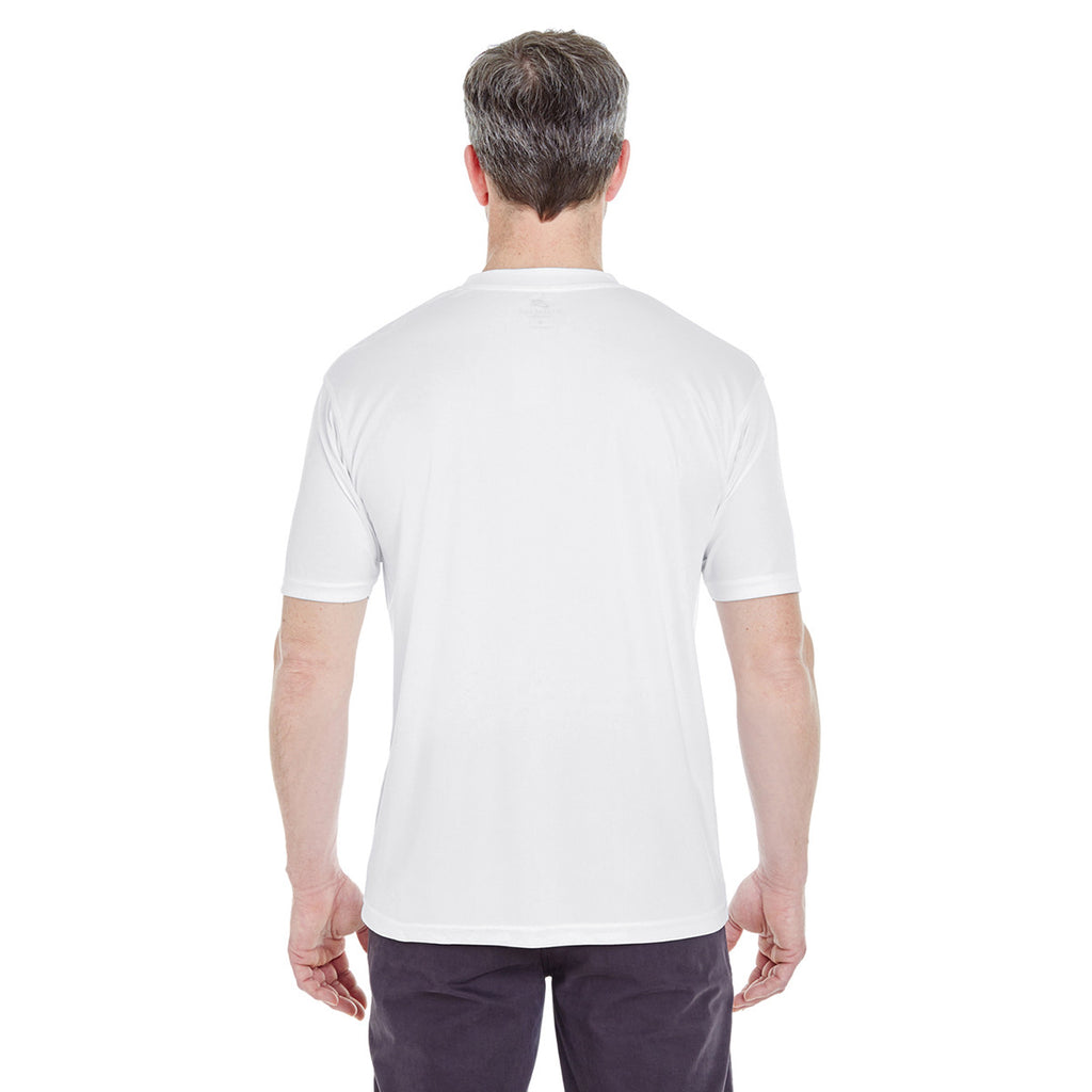 UltraClub Men's White Cool & Dry Sport Performance Interlock T-Shirt