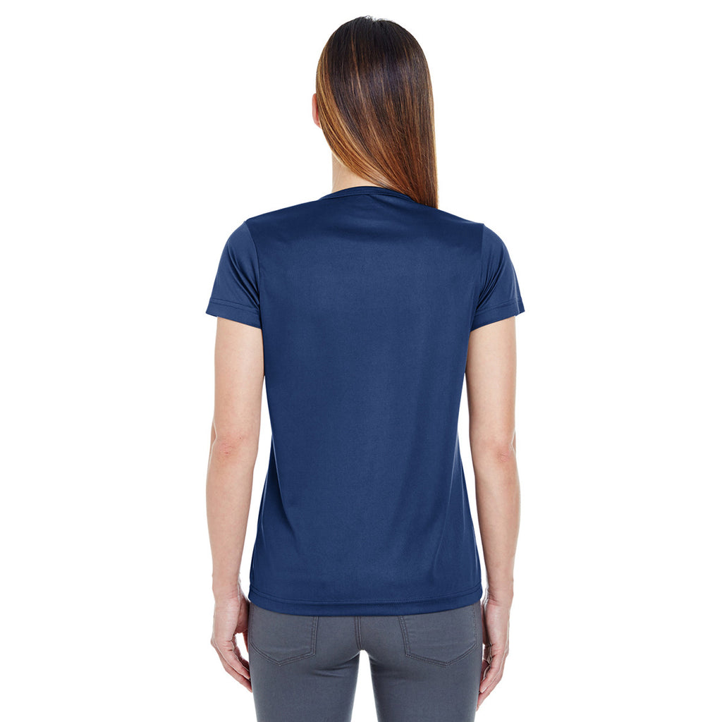 UltraClub Women's Navy Cool & Dry Sport Performance Interlock T-Shirt