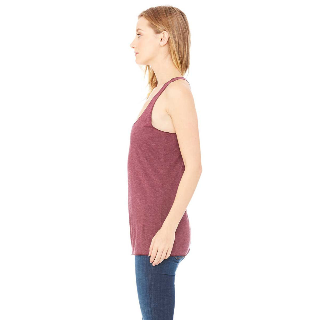 Bella + Canvas Women's Maroon Triblend Racerback Tank