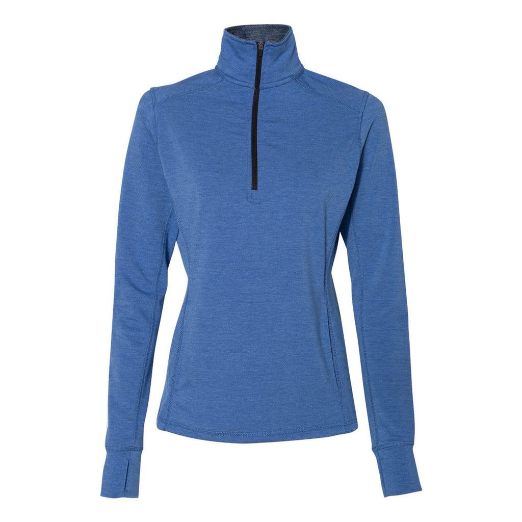 J. America Women's Royal Heather Omega Stretch Terry Quarter-Zip Pullover