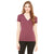 Bella + Canvas Women's Maroon Triblend Short-Sleeve Deep V-Neck T-Shirt