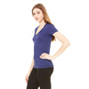 Bella + Canvas Women's Navy Triblend Short-Sleeve Deep V-Neck T-Shirt