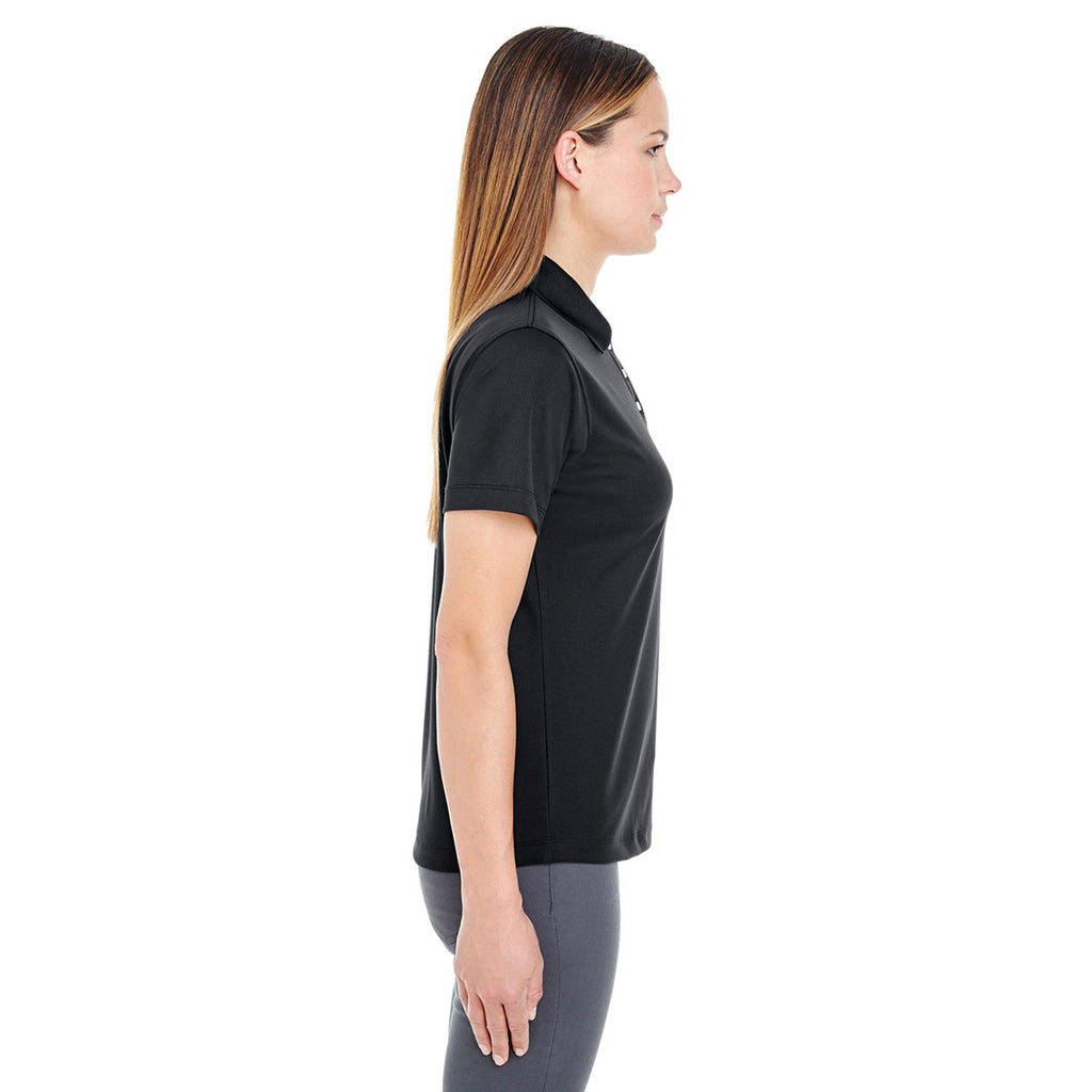 UltraClub Women's Black Cool & Dry Stain-Release Performance Polo