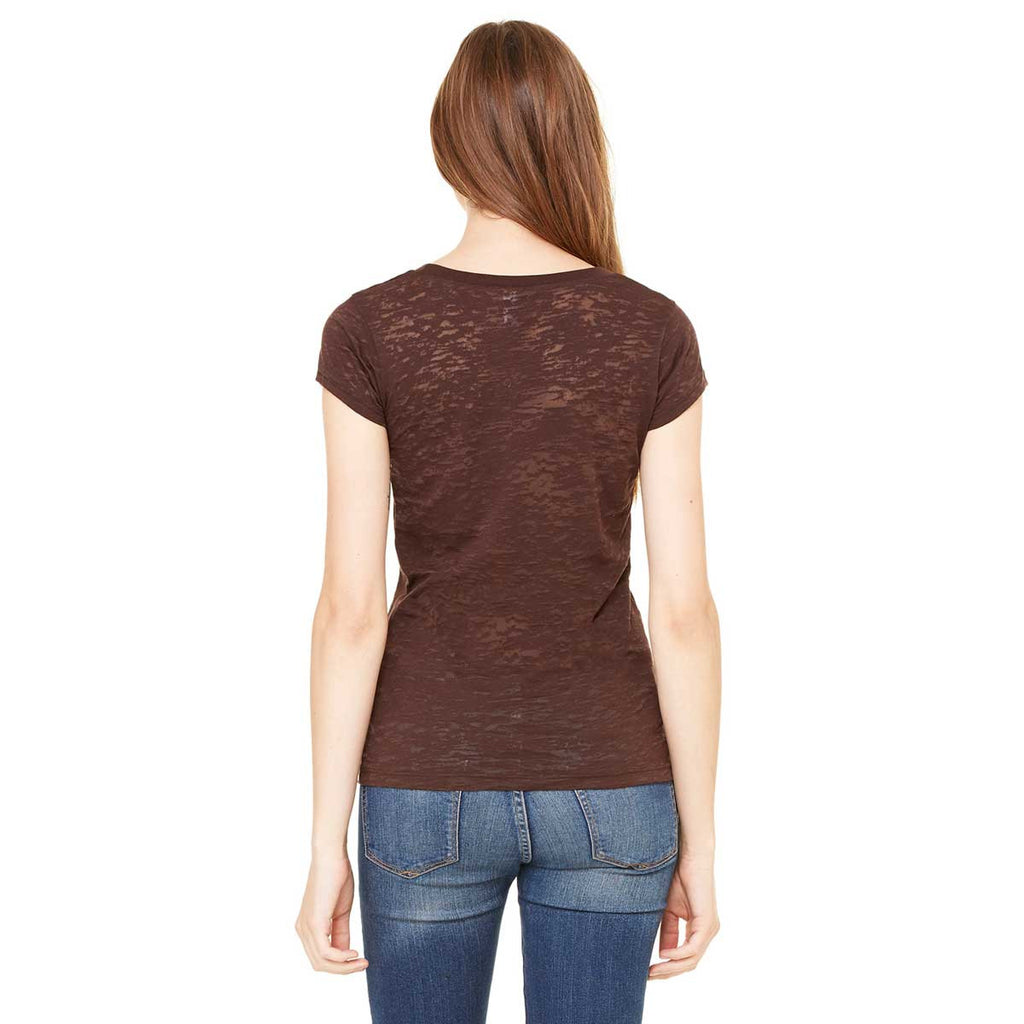 Bella + Canvas Women's Chocolate Burnout Short-Sleeve T-Shirt