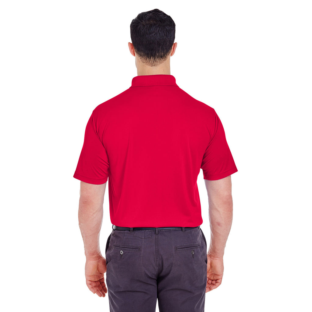 UltraClub Men's Red Cool & Dry 8 Star Elite Performance Interlock Polo