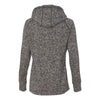 J. America Women's Charcoal Fleck/Fire Coral Cosmic Fleece Contrast Hooded Pullover Sweatshirt