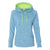 J. America Women's Electric Blue/Neon Green Cosmic Fleece Contrast Hooded Pullover Sweatshirt