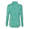 J. America Women's Emerald/Neon Yellow Cosmic Fleece Quarter-Zip Pullover