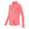 J. America Women's Fire Coral/Magenta Cosmic Fleece Quarter-Zip Pullover