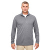 UltraClub Men's Charcoal Heather Cool & Dry Heathered Performance Quarter-Zip