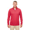 UltraClub Men's Red Heather Cool & Dry Heathered Performance Quarter-Zip