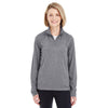 UltraClub Women's Charcoal Heather Cool & Dry Heathered Performance Quarter-Zip