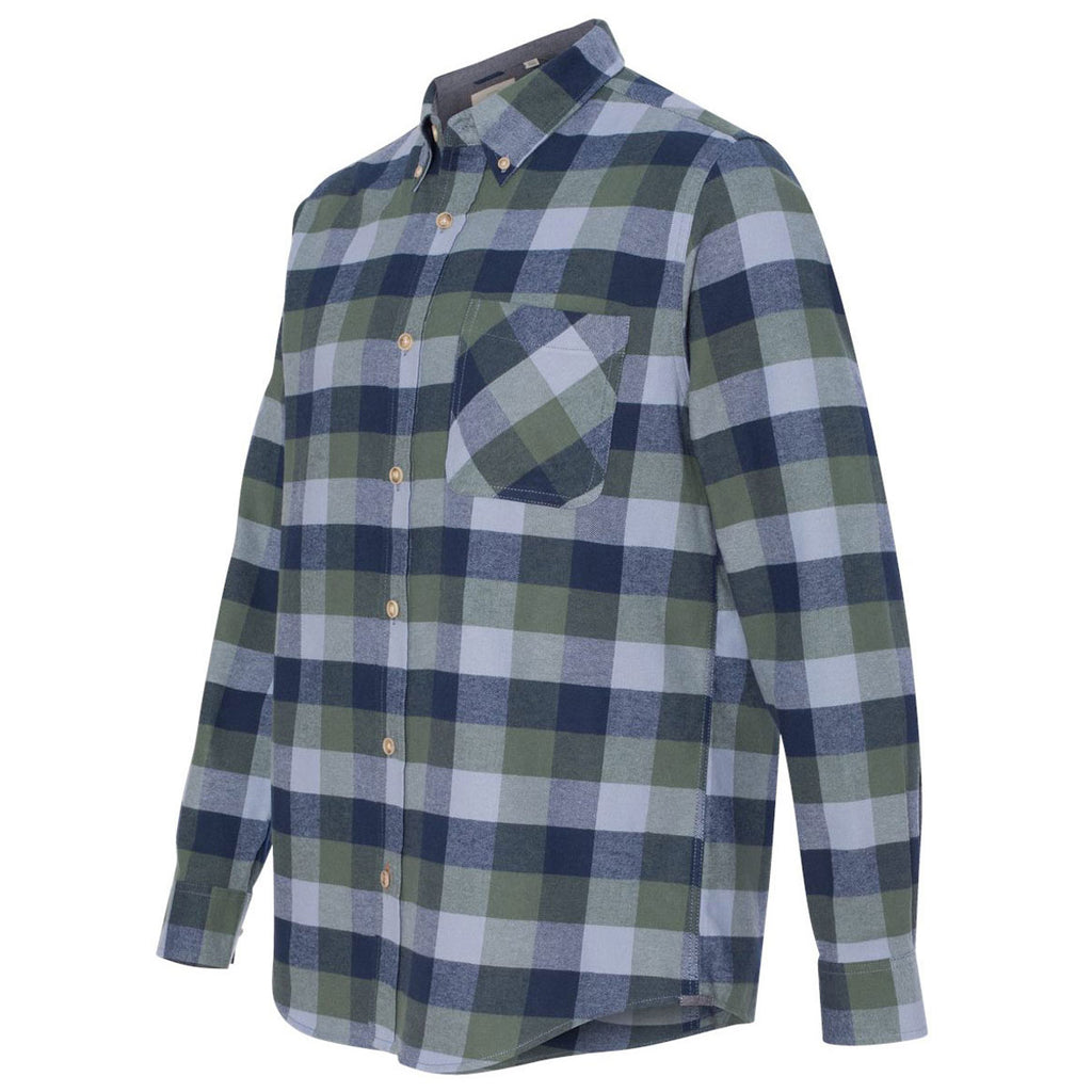 Weatherproof Men's Navy/Green Vintage Brushed Flannel Long Sleeve Shirt