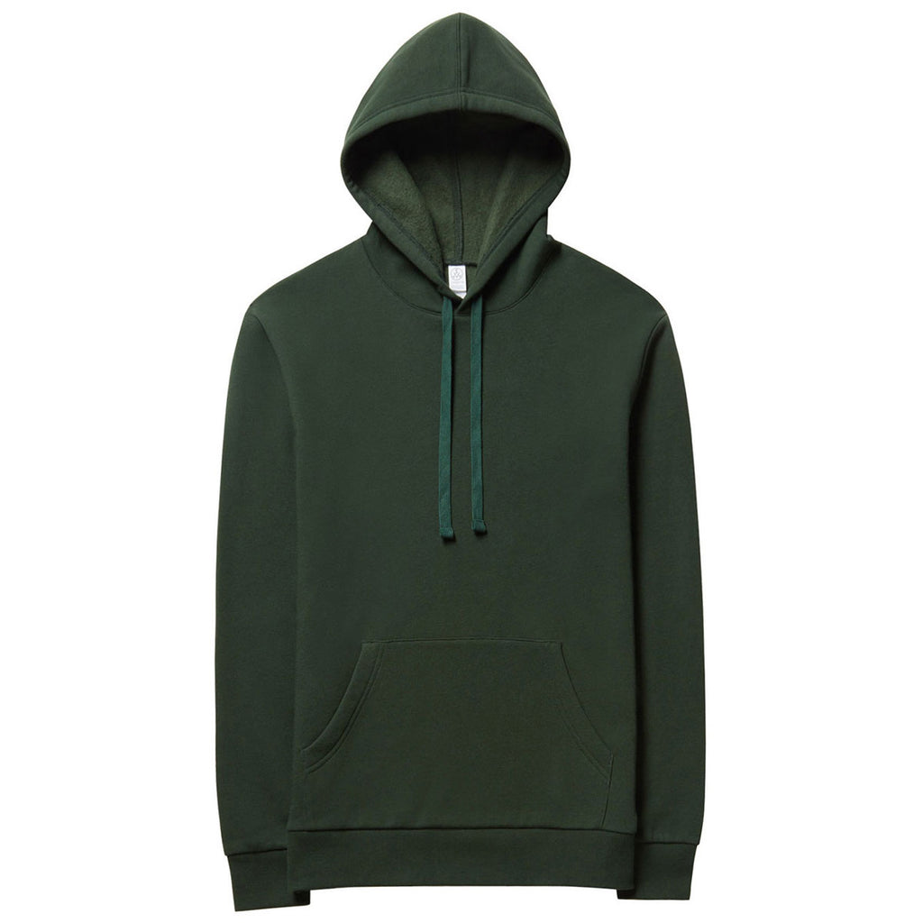 Alternative Apparel Men's Varsity Green Eco Cozy Fleece Pullover Hooded Sweatshirt