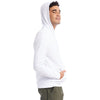 Alternative Apparel Men's White Eco Cozy Fleece Pullover Hooded Sweatshirt