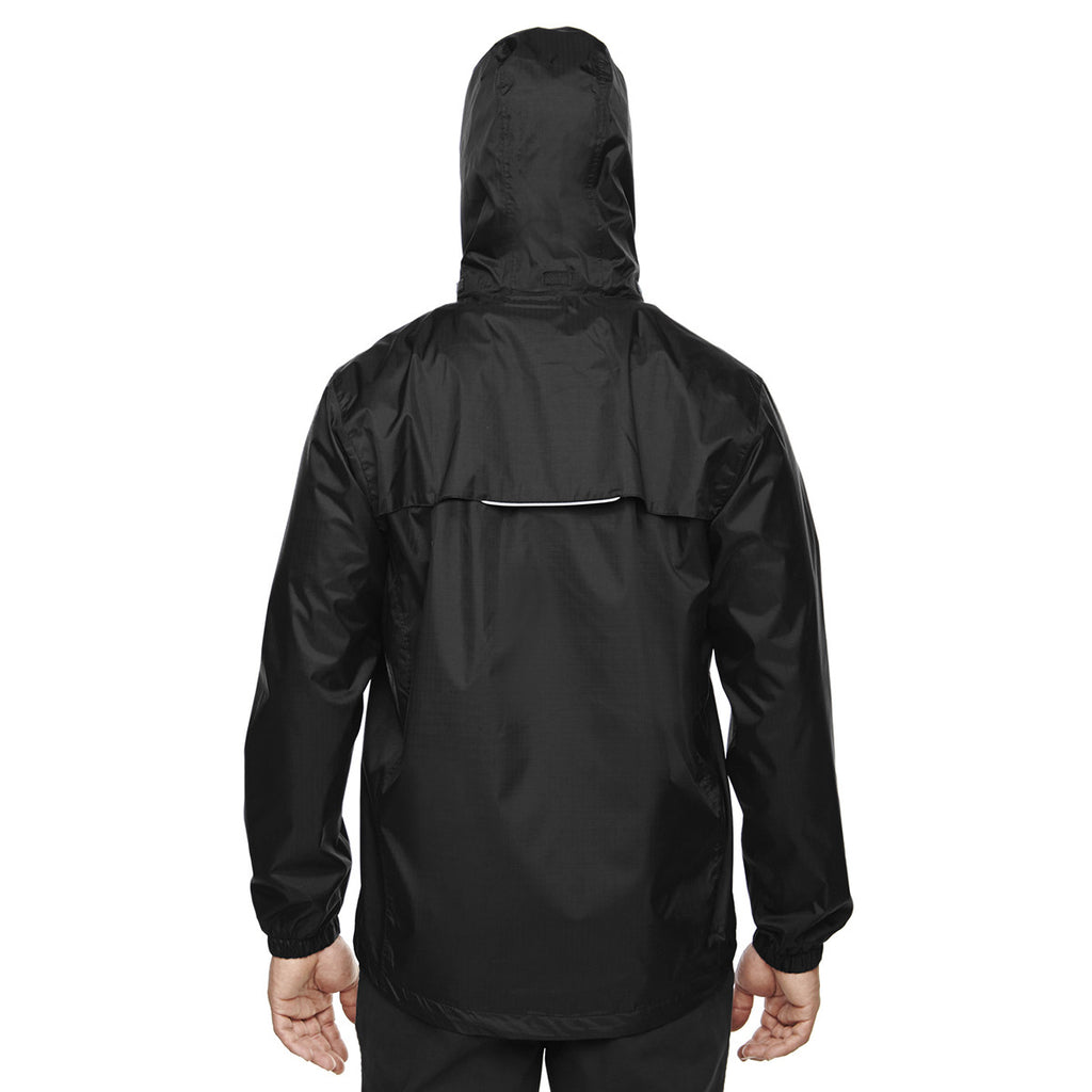 Core 365 Men's Black Climate Seam-Sealed Lightweight Variegated Ripstop Jacket