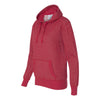 J. America Women's Red/Silver Glitter French Terry Hooded Pullover