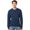 J. America Men's True Navy Triblend Triblend Fleece Crewneck Sweatshirt