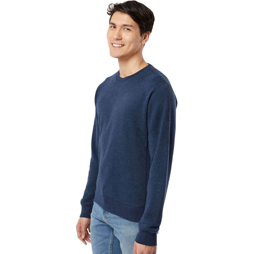 J. America Men's True Navy Triblend Triblend Fleece Crewneck Sweatshirt