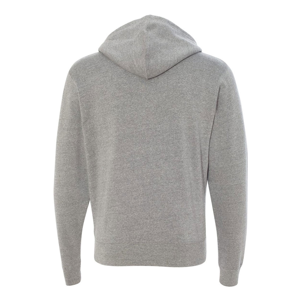 J. America Men's Grey Triblend Triblend Hooded Full-Zip Sweatshirt