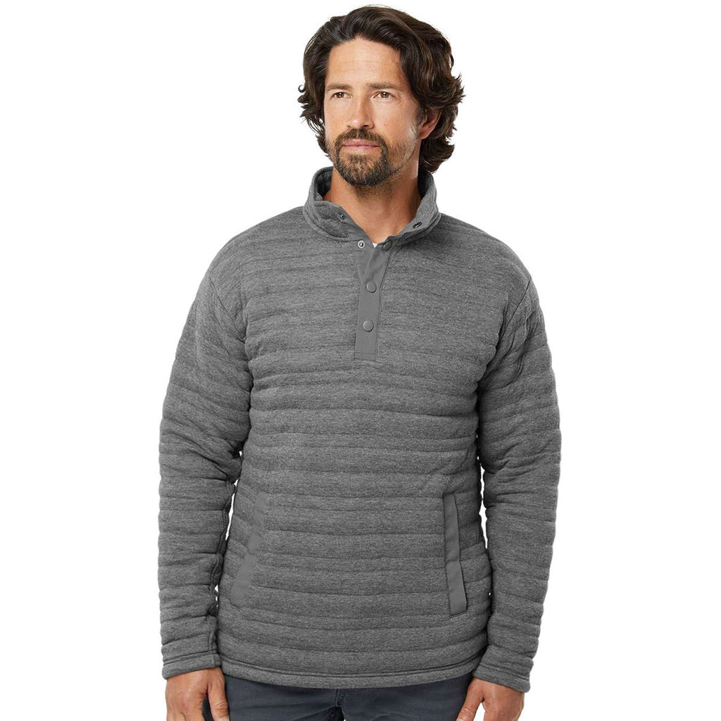 J. America Men's Charcoal Heather Horizon Snap Pullover