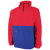 Charles River Unisex Red/Royal Color Blocked Pack-N-Go Pullover