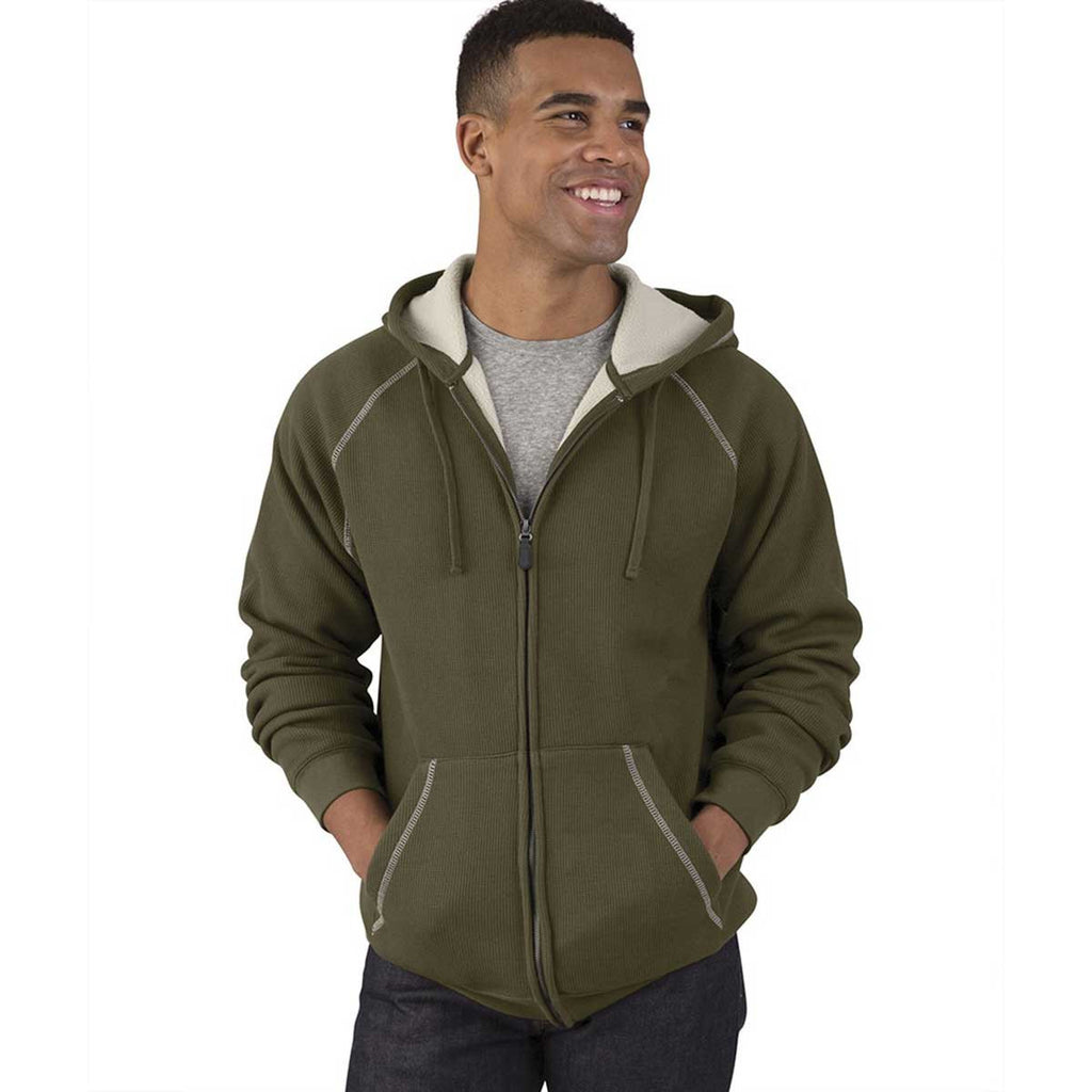 Charles River Men's Olive Thermal Bonded Sherpa Sweatshirt