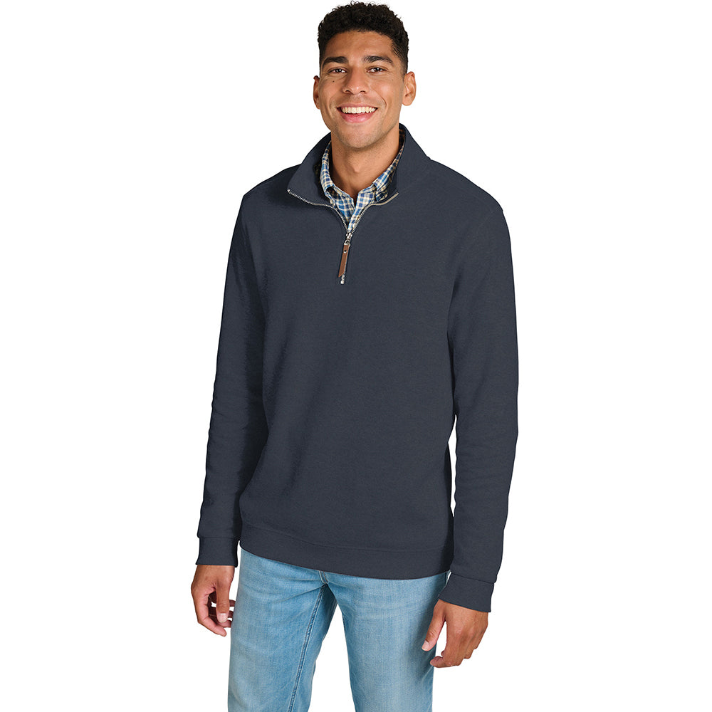 Charles River Men's Heather Navy Hudson Quarter Zip Pullover