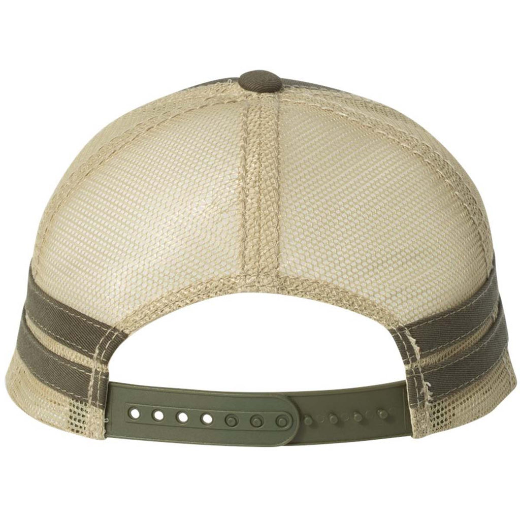 Sportsman Olive/Khaki Trucker Cap with Stripes