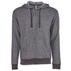 Next Level Unisex Black Denim Fleece Full-Zip Hoodie