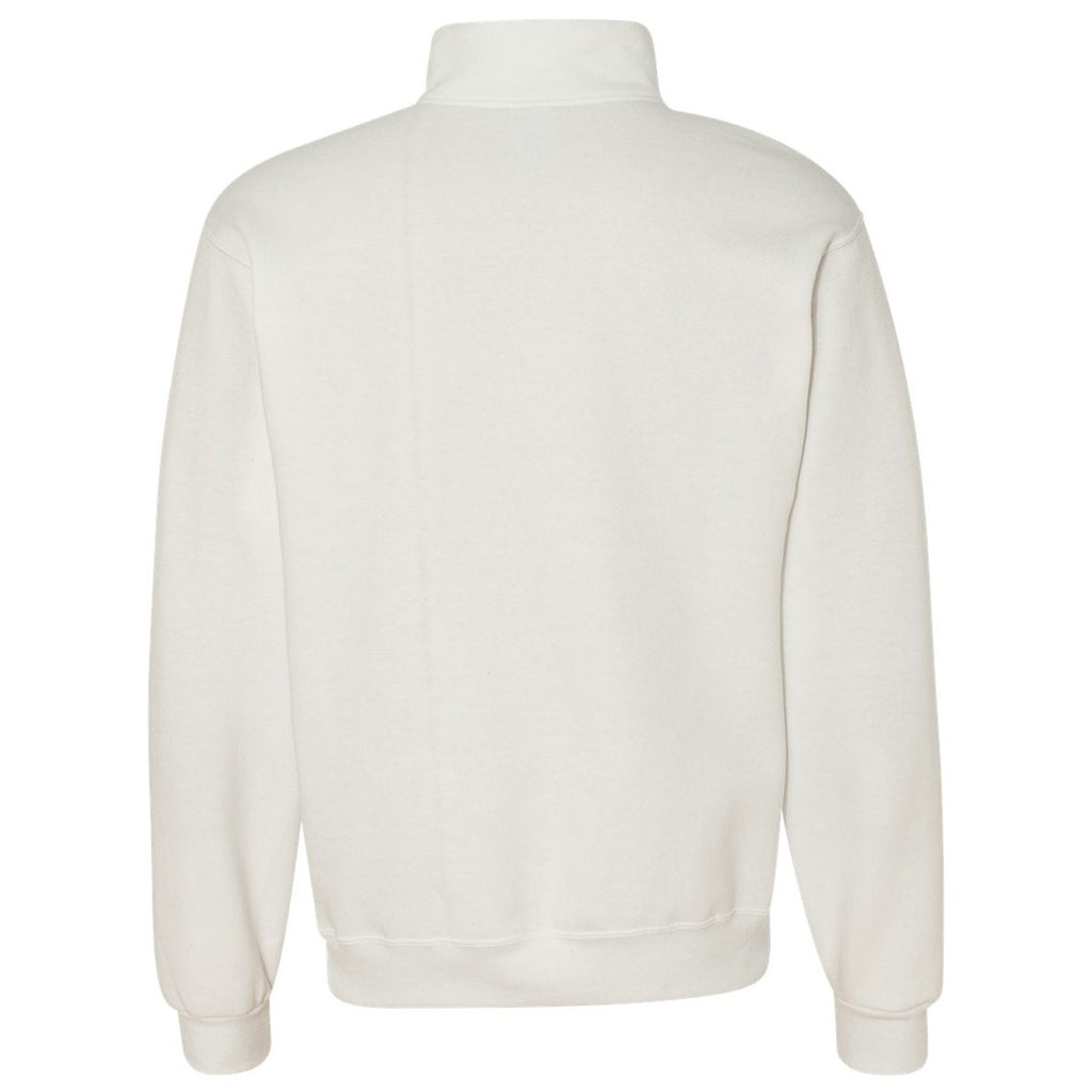 Jerzees Men's White Nublend Cadet Collar Quarter-Zip Sweatshirt