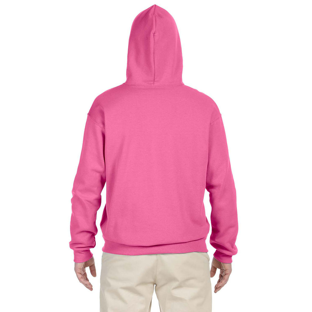 Jerzees Men's Neon Pink 8 Oz. Nublend Fleece Pullover Hood