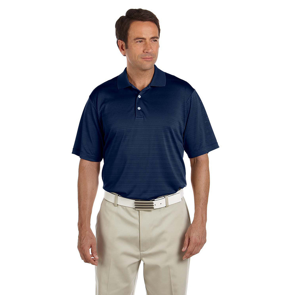 adidas Golf Men's ClimaLite Navy S/S Textured Polo