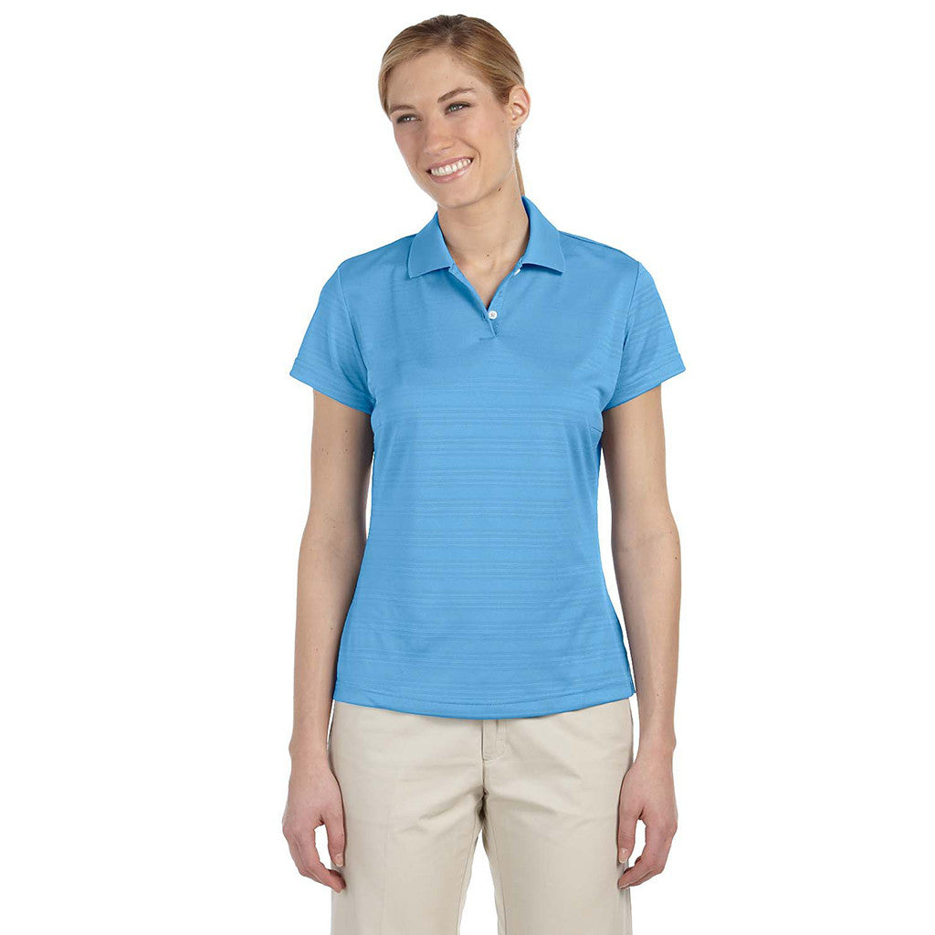 adidas Golf Women's ClimaLite Coast Blue S/S Textured Polo