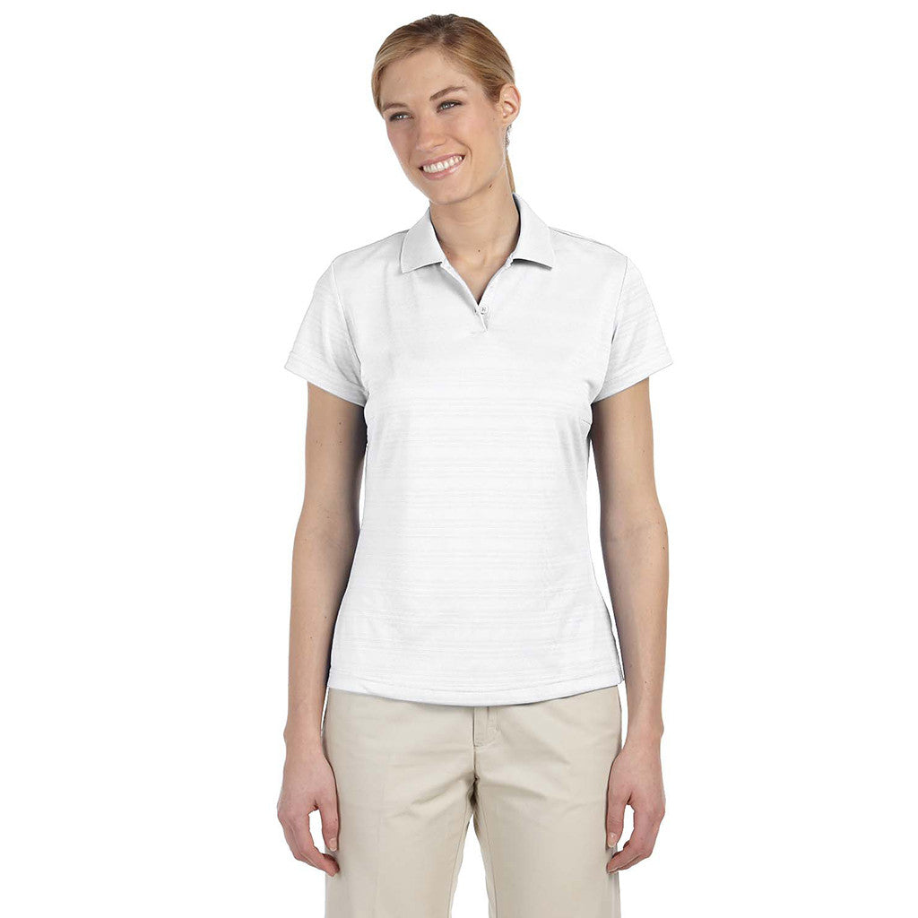 adidas Golf Women's ClimaLite White S/S Textured Polo