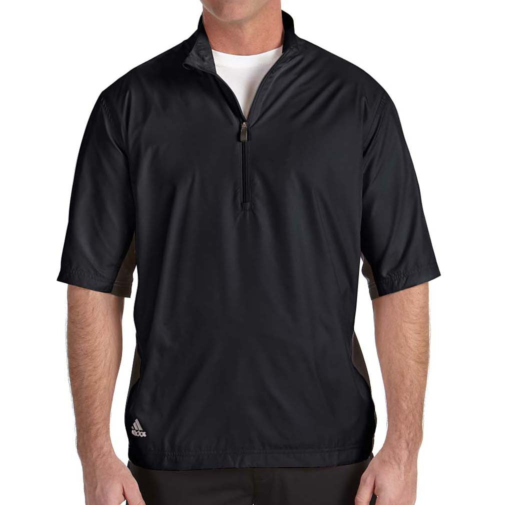 adidas Golf Men's ClimaLite Black Colorblock Half-Zip Wind Shirt