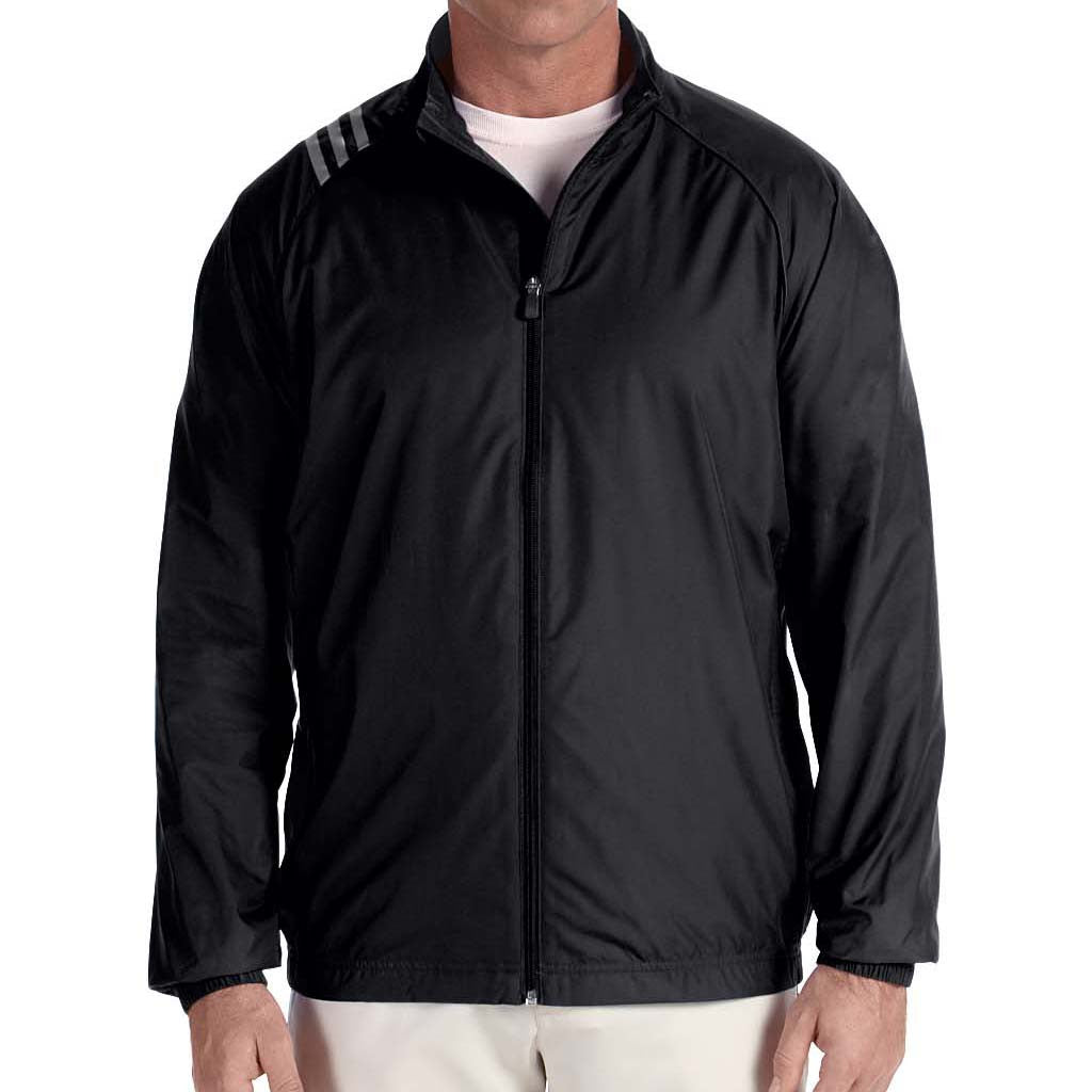 adidas Golf Men's Black 3-Stripes Full-Zip Jacket