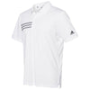 adidas Men's White/Black 3 Stripe Chest Polo